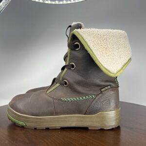 Keen Dry Snowmass Boots Womens 8 Brown Shearling Fold Down Waterproof 53015-SBEI